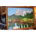 B 1105 F Turnbull Original Painting Three Sisters Banff Alta