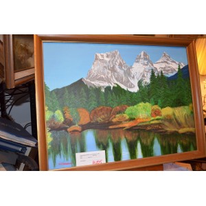 B 1105 F Turnbull Original Painting Three Sisters Banff Alta